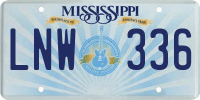 MS license plate LNW336