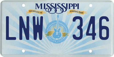 MS license plate LNW346