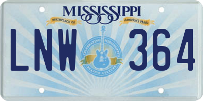 MS license plate LNW364