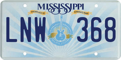 MS license plate LNW368