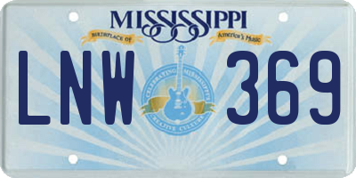 MS license plate LNW369