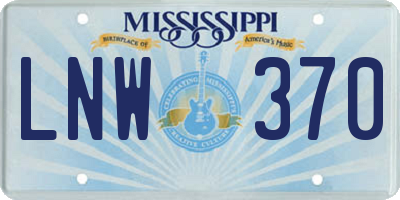 MS license plate LNW370