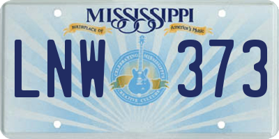 MS license plate LNW373