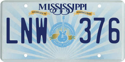 MS license plate LNW376