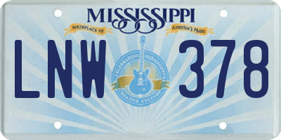 MS license plate LNW378