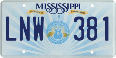 MS license plate LNW381