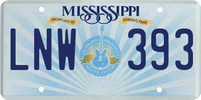 MS license plate LNW393