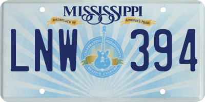 MS license plate LNW394