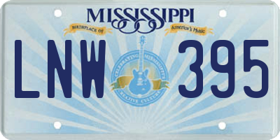 MS license plate LNW395