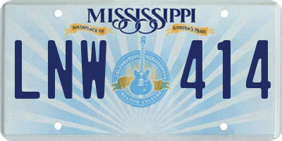 MS license plate LNW414