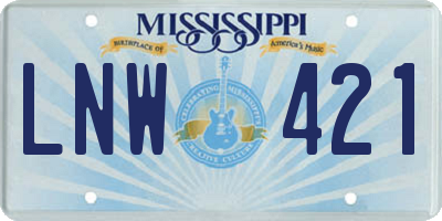 MS license plate LNW421