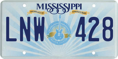 MS license plate LNW428