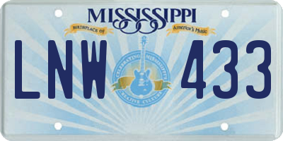 MS license plate LNW433