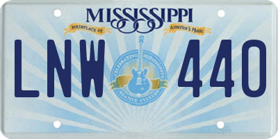 MS license plate LNW440