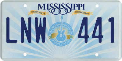 MS license plate LNW441