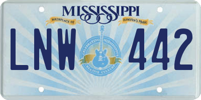 MS license plate LNW442