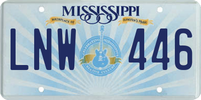 MS license plate LNW446