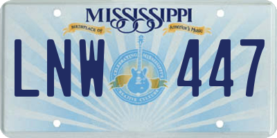 MS license plate LNW447
