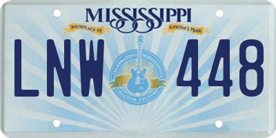 MS license plate LNW448