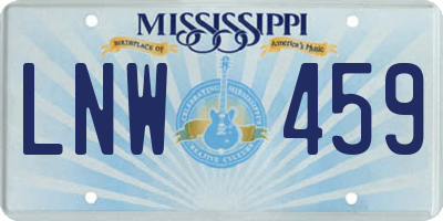 MS license plate LNW459