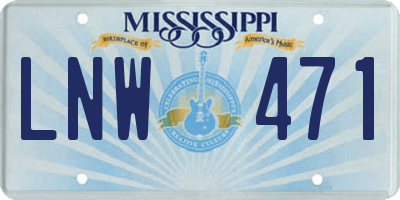 MS license plate LNW471