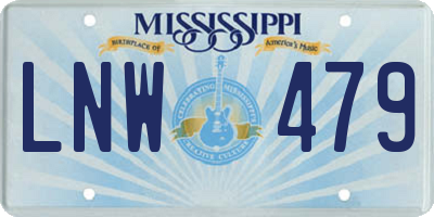 MS license plate LNW479