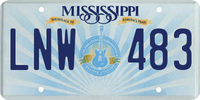 MS license plate LNW483