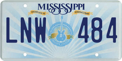 MS license plate LNW484