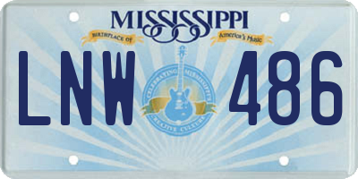 MS license plate LNW486