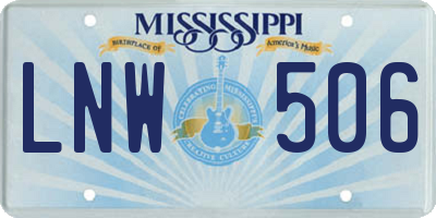 MS license plate LNW506
