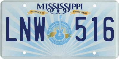 MS license plate LNW516