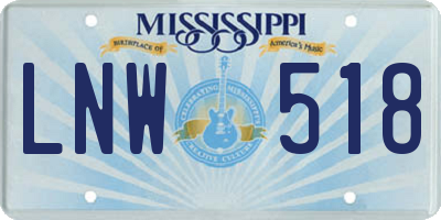 MS license plate LNW518