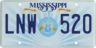 MS license plate LNW520