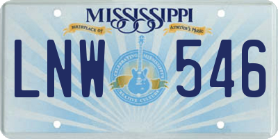 MS license plate LNW546
