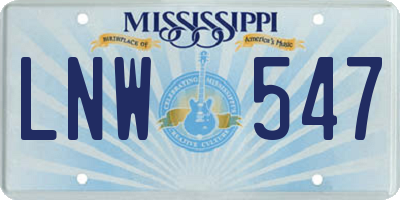 MS license plate LNW547