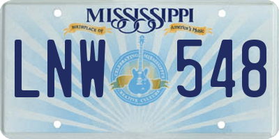 MS license plate LNW548