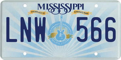 MS license plate LNW566