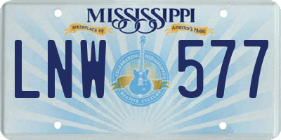 MS license plate LNW577