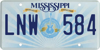 MS license plate LNW584
