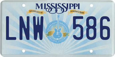 MS license plate LNW586
