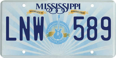 MS license plate LNW589