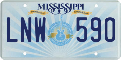 MS license plate LNW590