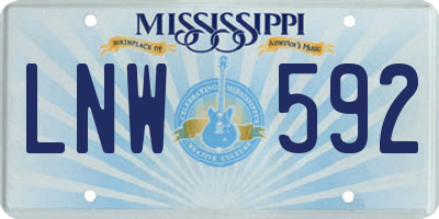 MS license plate LNW592