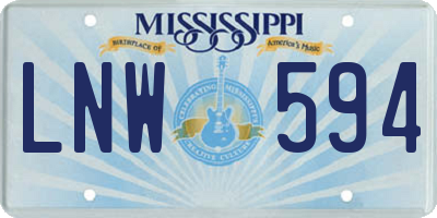 MS license plate LNW594