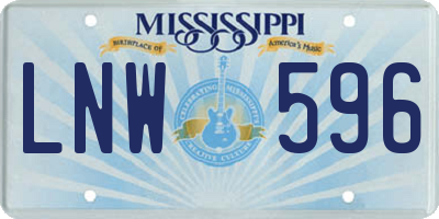 MS license plate LNW596