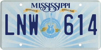 MS license plate LNW614