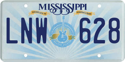 MS license plate LNW628
