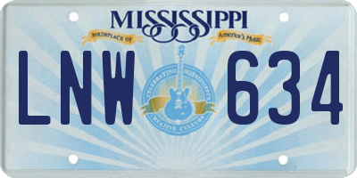MS license plate LNW634