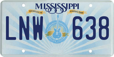 MS license plate LNW638