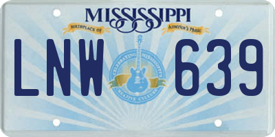 MS license plate LNW639